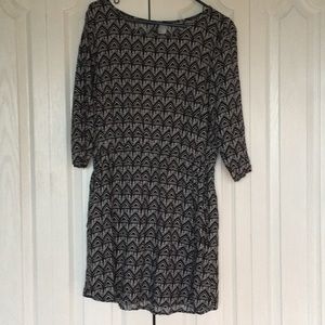 DIVIDED three quarter sleeve black&white dress